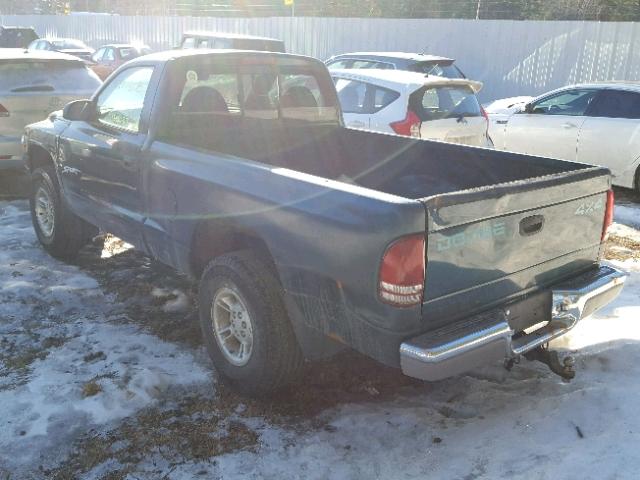 1B7GG26Y3WS584930 - 1998 DODGE DAKOTA GREEN photo 3