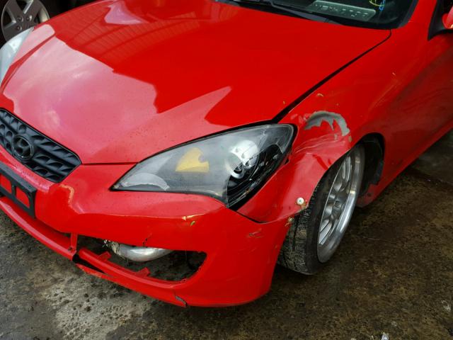 KMHHT6KD1BU054850 - 2011 HYUNDAI GENESIS CO RED photo 9