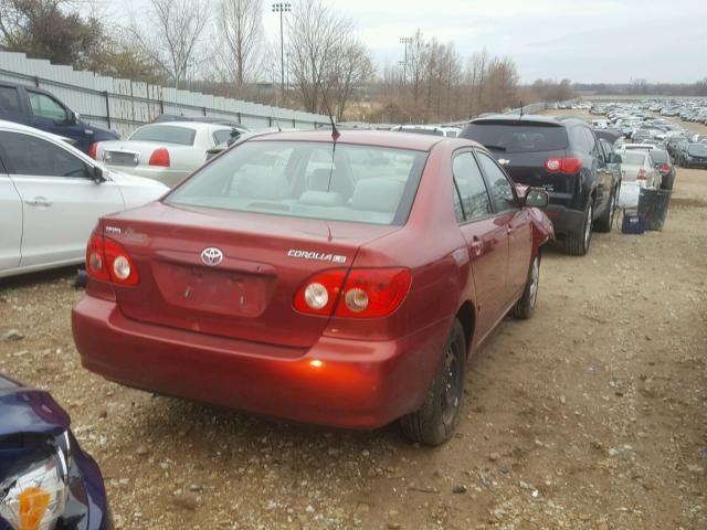 1NXBR32EX8Z967255 - 2008 TOYOTA COROLLA CE RED photo 4