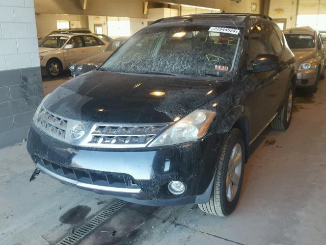 JN8AZ08W87W628600 - 2007 NISSAN MURANO SL BLACK photo 2