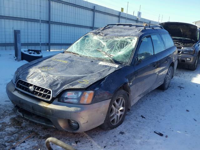 4S3BH675837633864 - 2003 SUBARU LEGACY OUT BLUE photo 2