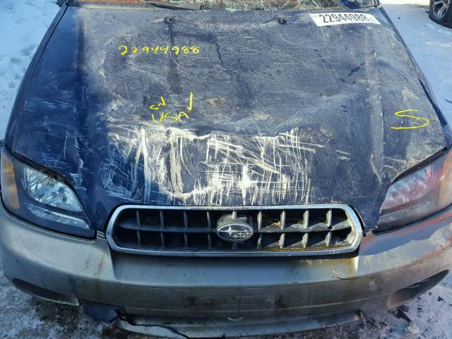 4S3BH675837633864 - 2003 SUBARU LEGACY OUT BLUE photo 7