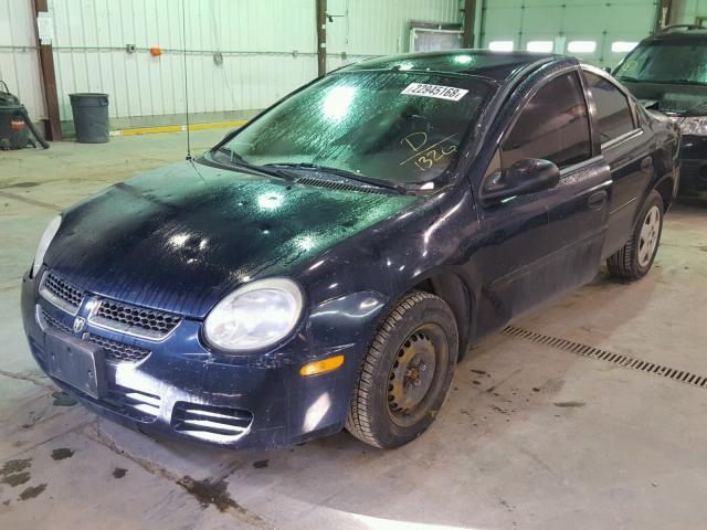 1B3ES26CX5D121326 - 2005 DODGE NEON BASE BLUE photo 2