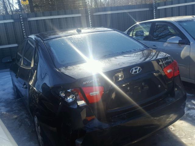 KMHDU46D68U478687 - 2008 HYUNDAI ELANTRA GL BLACK photo 3