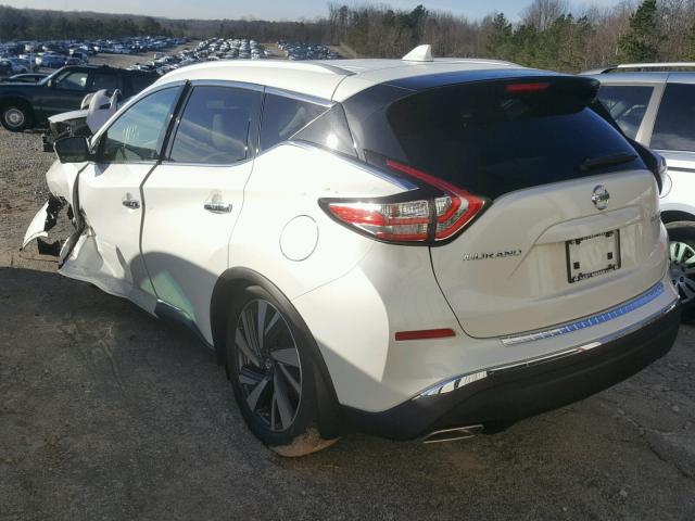 5N1AZ2MH3HN197262 - 2017 NISSAN MURANO S WHITE photo 3