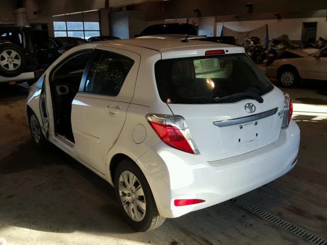 JTDKTUD39DD562912 - 2013 TOYOTA YARIS WHITE photo 3