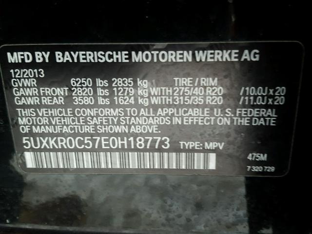 5UXKR0C57E0H18773 - 2014 BMW X5 XDRIVE3 BLACK photo 10