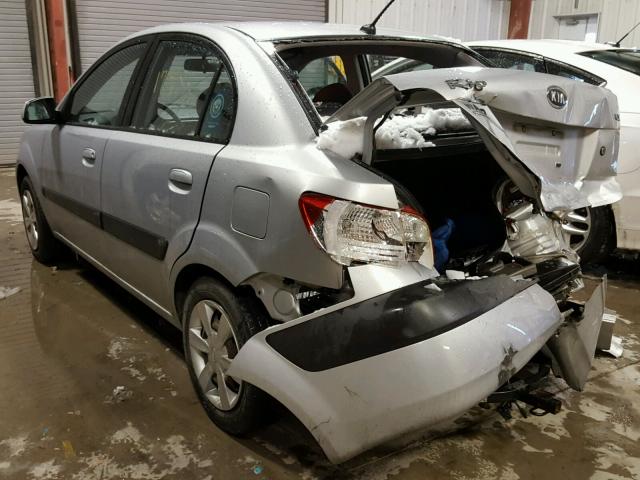 KNADE123776277328 - 2007 KIA RIO BASE SILVER photo 3