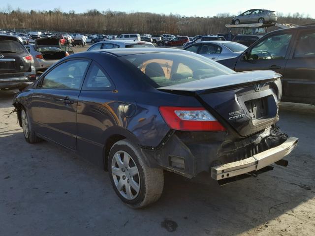 2HGFG12608H566634 - 2008 HONDA CIVIC LX BLUE photo 3