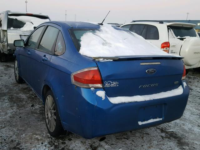 1FAHP3GN6AW148403 - 2010 FORD FOCUS SES BLUE photo 3