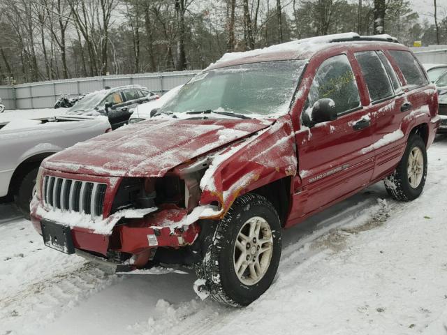 1J4GW48N44C405748 - 2004 JEEP GRAND CHER RED photo 2