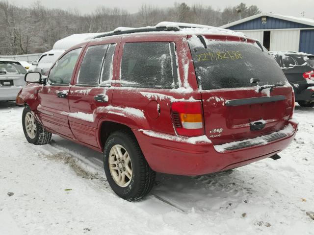 1J4GW48N44C405748 - 2004 JEEP GRAND CHER RED photo 3