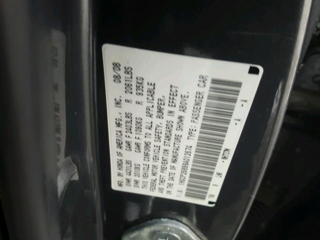 1HGCP26899A012674 - 2009 HONDA ACCORD EXL GRAY photo 10