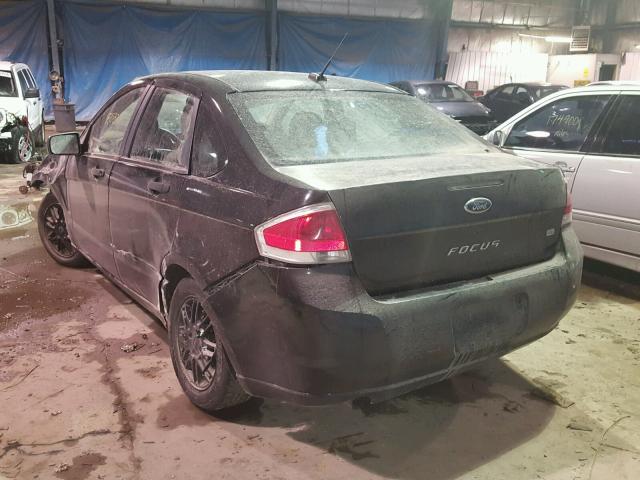 1FAHP35N19W112939 - 2009 FORD FOCUS SE BLACK photo 3