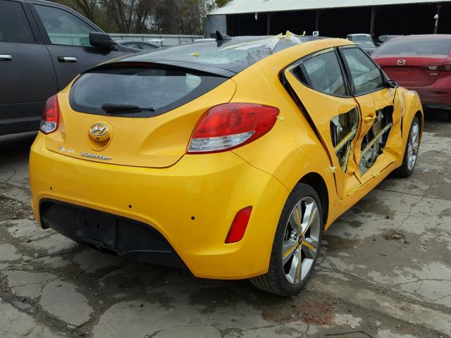 KMHTC6AD2GU273660 - 2016 HYUNDAI VELOSTER B YELLOW photo 4