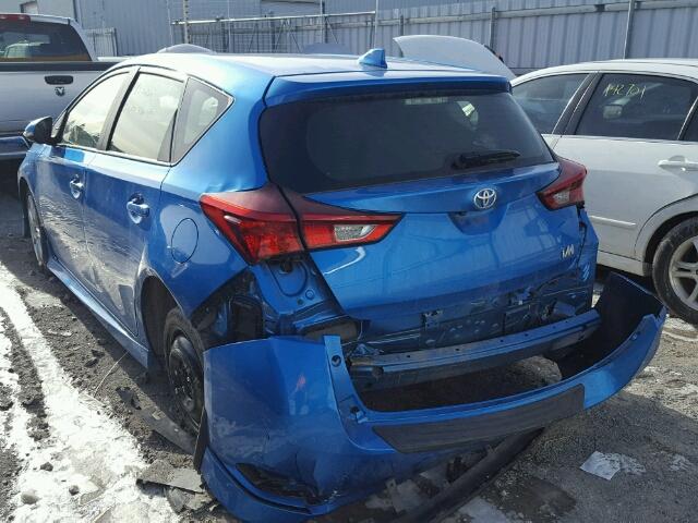 JTNKARJEXHJ524567 - 2017 TOYOTA COROLLA IM BLUE photo 3