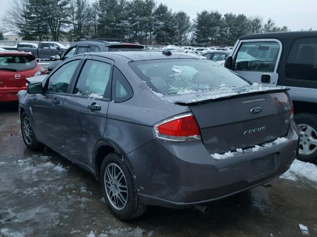 1FAHP3FNXBW140579 - 2011 FORD FOCUS SE GRAY photo 3