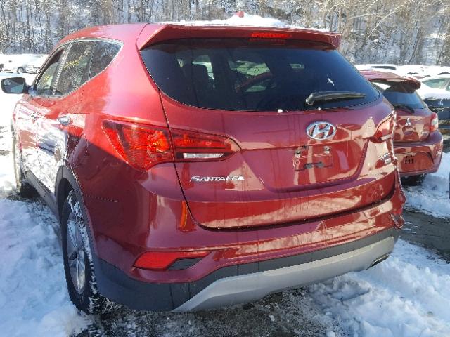 5XYZTDLB3HG392190 - 2017 HYUNDAI SANTA FE S RED photo 3