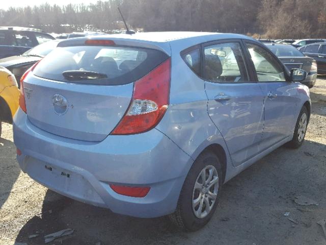 KMHCT5AE8CU015396 - 2012 HYUNDAI ACCENT GLS BLUE photo 4