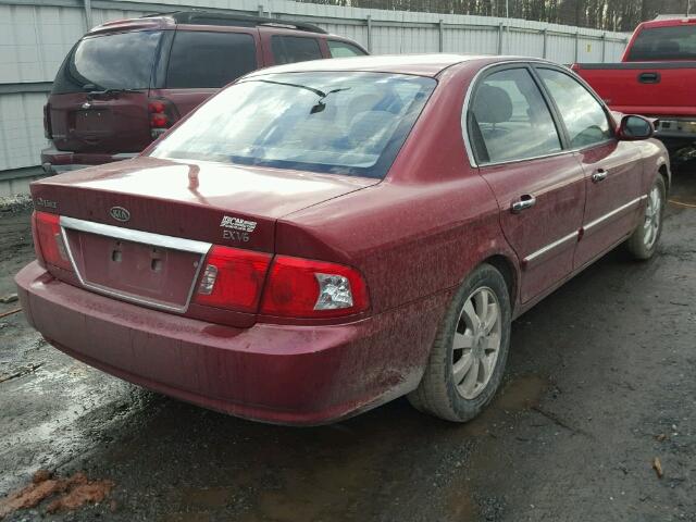 KNAGD128345280918 - 2004 KIA OPTIMA LX RED photo 4