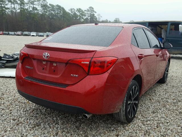 5YFBURHE6HP700012 - 2017 TOYOTA COROLLA L RED photo 4