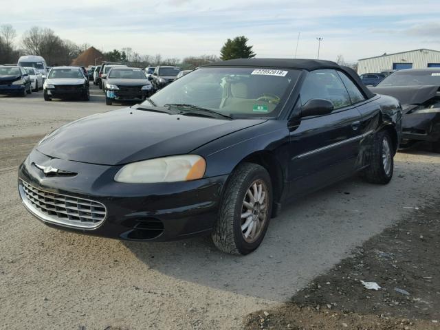 1C3EL45R62N160809 - 2002 CHRYSLER SEBRING LX BLACK photo 2