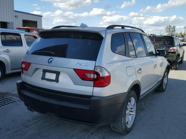 WBXPA93474WA62308 - 2004 BMW X3 3.0I SILVER photo 4