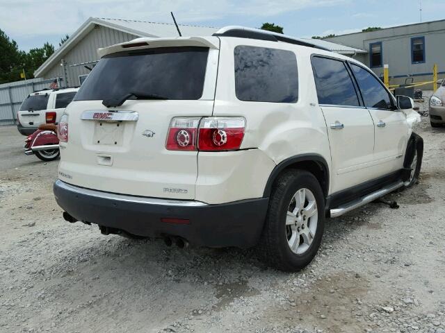 1GKEV33728J235530 - 2008 GMC ACADIA SLT WHITE photo 4