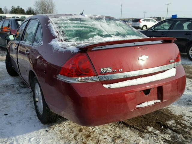 2G1WT58KX81287621 - 2008 CHEVROLET IMPALA LT RED photo 3