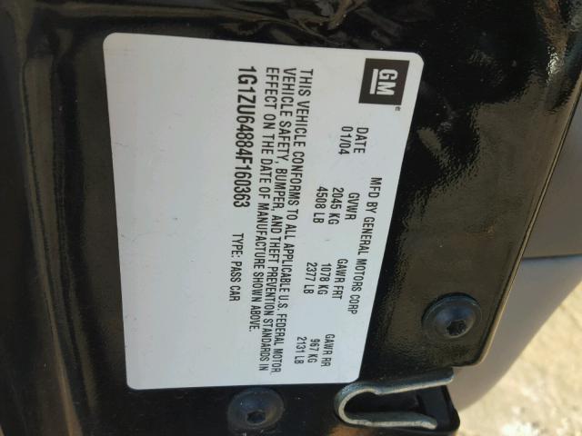 1G1ZU64884F160363 - 2004 CHEVROLET MALIBU MAX 黑色 照片 10