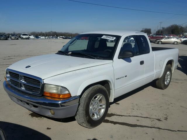 1B7GL42N42S692292 - 2002 DODGE DAKOTA SLT WHITE photo 2