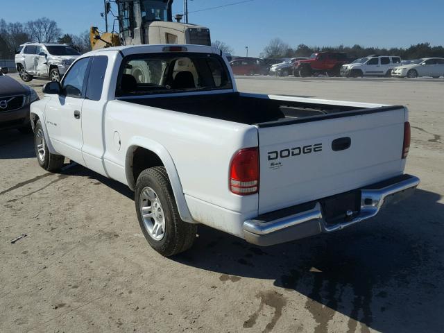 1B7GL42N42S692292 - 2002 DODGE DAKOTA SLT WHITE photo 3