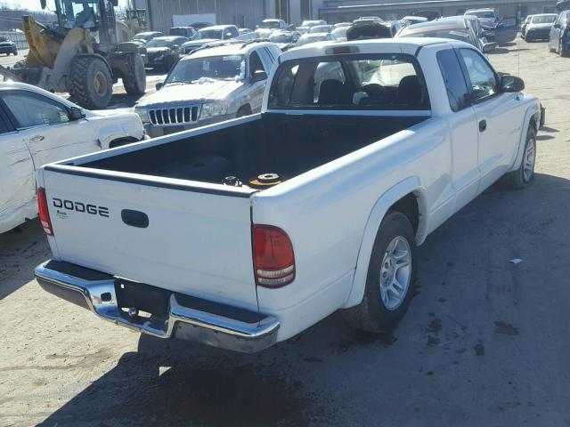 1B7GL42N42S692292 - 2002 DODGE DAKOTA SLT WHITE photo 4