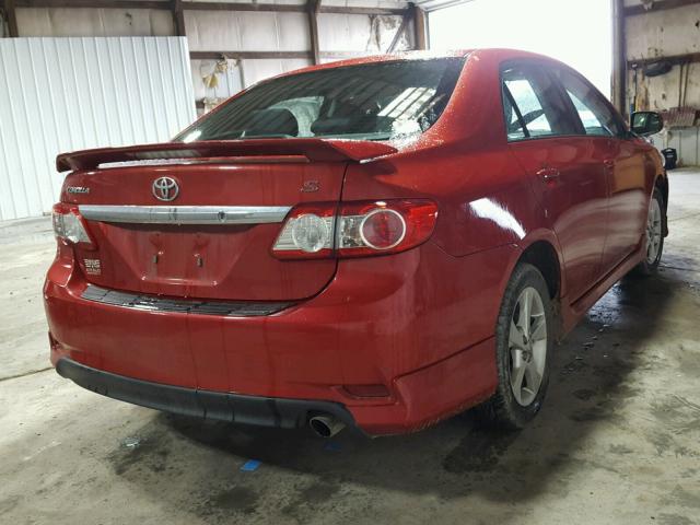 2T1BU4EE4DC962788 - 2013 TOYOTA COROLLA BA RED photo 4