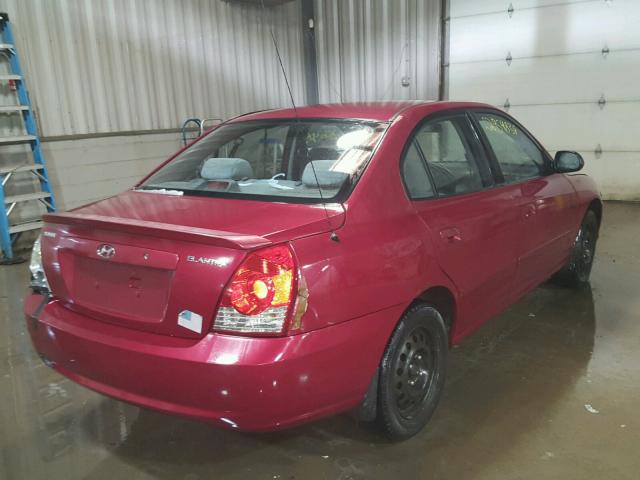 KMHDN46DX6U296341 - 2006 HYUNDAI ELANTRA GL RED photo 4