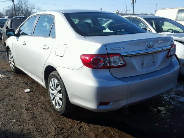 2T1BU4EE1DC102623 - 2013 TOYOTA COROLLA BA SILVER photo 3