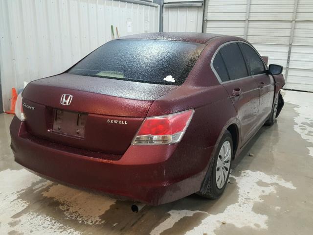 1HGCP26359A050276 - 2009 HONDA ACCORD LX MAROON photo 4