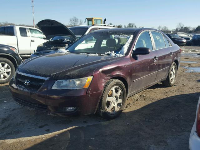 5NPEU46F46H140612 - 2006 HYUNDAI SONATA GLS BURGUNDY photo 2