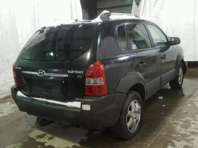 KM8JN72D75U047245 - 2005 HYUNDAI TUCSON GLS BLACK photo 4