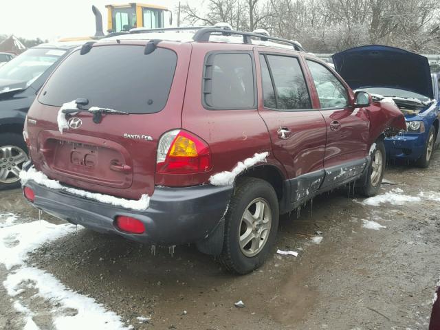 KM8SB12B84U717182 - 2004 HYUNDAI SANTA FE G MAROON photo 4