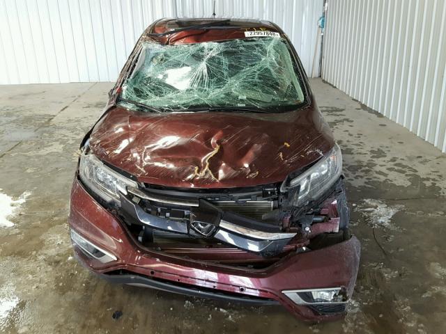 2HKRM3H54FH544297 - 2015 HONDA CR-V EX MAROON photo 9