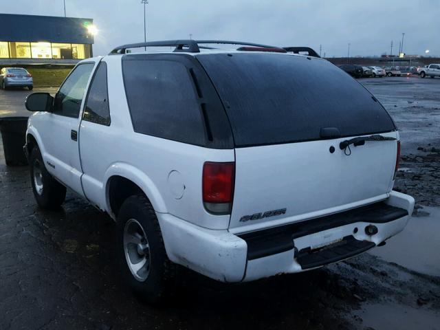 1GNCS18X24K120382 - 2004 CHEVROLET BLAZER WHITE photo 3