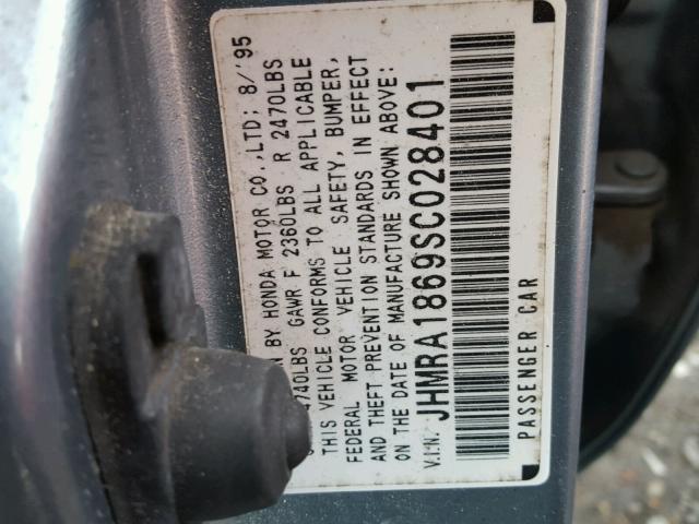 JHMRA1869SC028401 - 1995 HONDA ODYSSEY LX BLUE photo 10