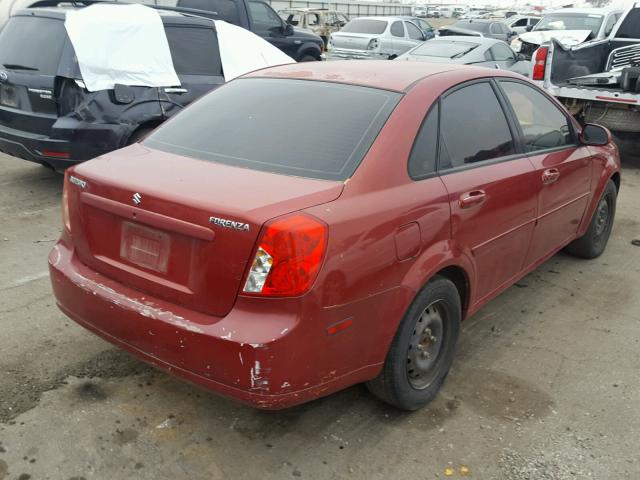 KL5JD56Z06K379368 - 2006 SUZUKI FORENZA RED photo 4