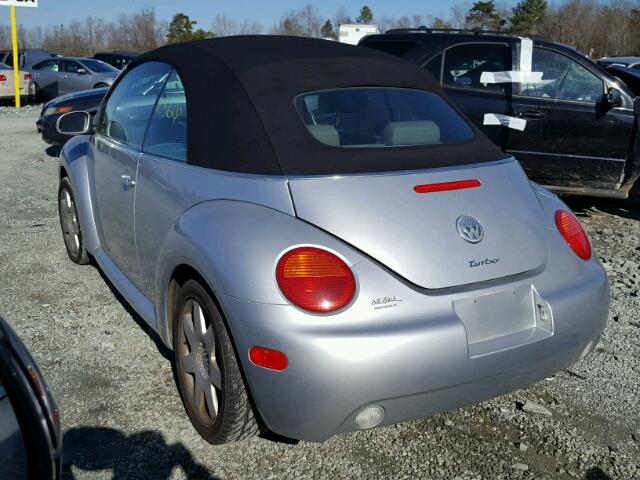 3VWCD21Y13M319861 - 2003 VOLKSWAGEN NEW BEETLE SILVER photo 3