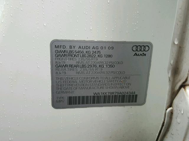 WA1KK78R79A024344 - 2009 AUDI Q5 3.2 WHITE photo 10