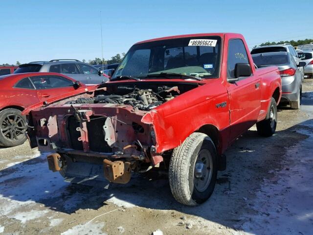 1FTCR10A7VPB14433 - 1997 FORD RANGER RED photo 2