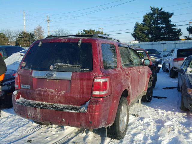 1FMCU04G49KA62653 - 2009 FORD ESCAPE LIM RED photo 4