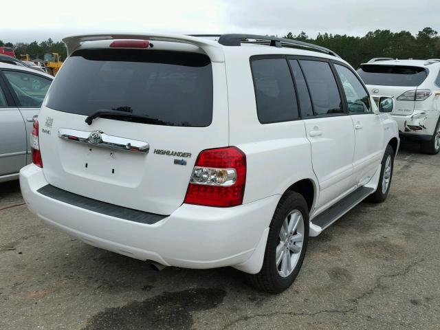 JTEDW21A960007391 - 2006 TOYOTA HIGHLANDER WHITE photo 4