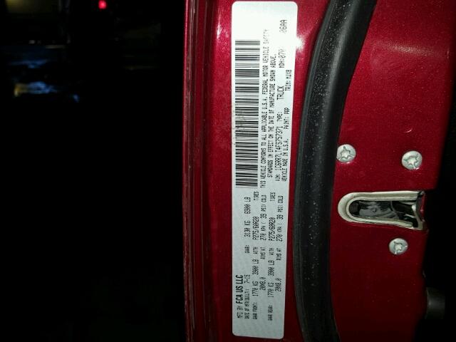 1C6RR7LT4FS757371 - 2015 RAM 1500 SLT წითელი ფოტო 10